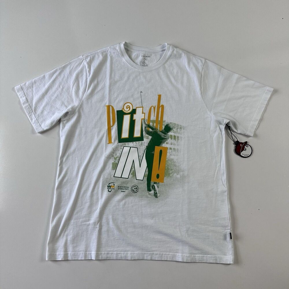 NEW Malbon x Waste Managment men's golf tee shirt white size Medium